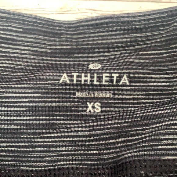 Athleta Mesh Mind Over Mat Lattice Cut Out Capri Crop Leggings Heathered Black - Picture 4 of 9